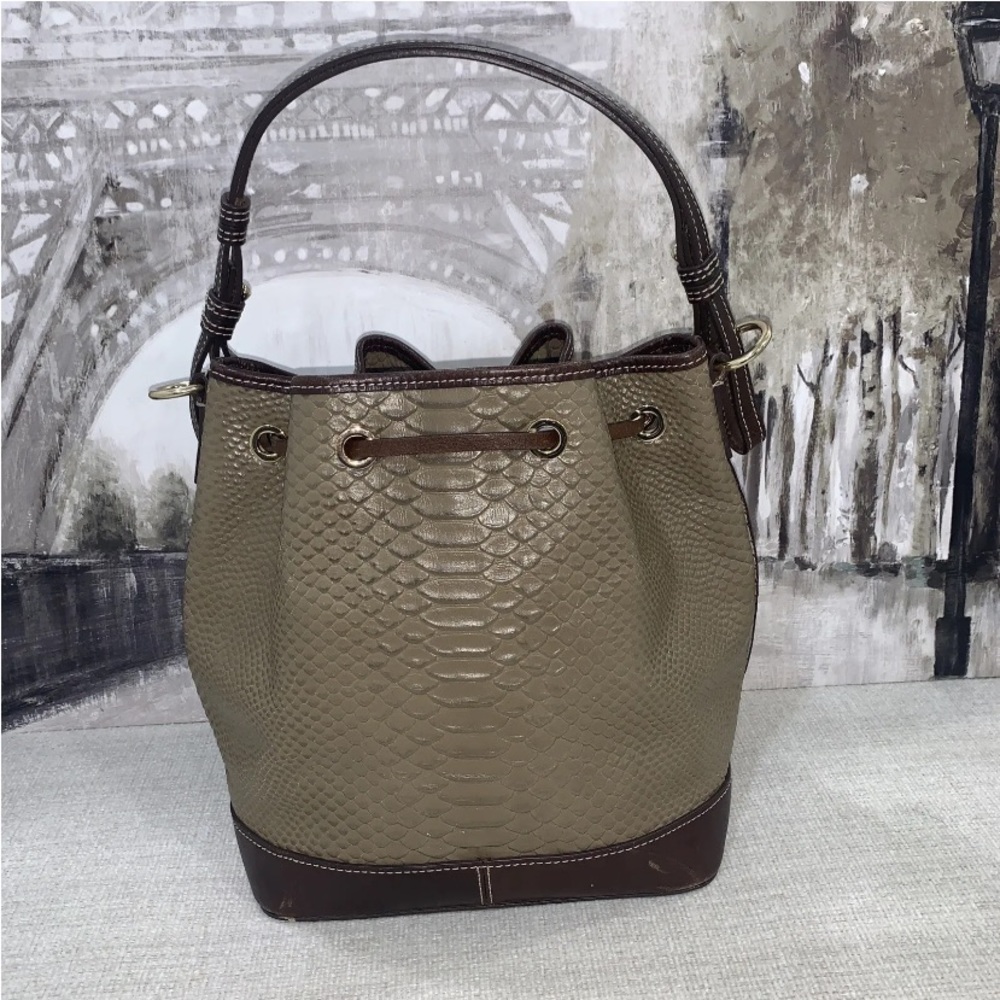 Dooney & Bourke Caldwell Python Drawstring Bag-Ta… - image 2